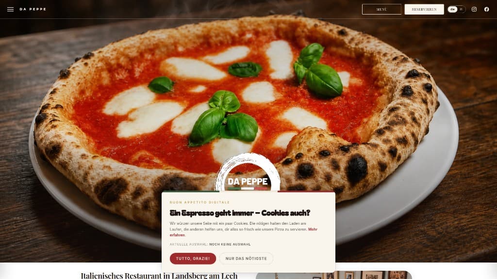 Da Peppe – Website-Projekt von EvgLab